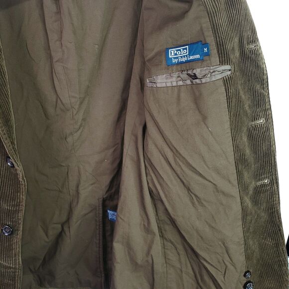 Vintage Polo Ralph Lauren Green 3 Button Corduroy Blazer Jacket Sz Men’s Medium - Picture 9 of 16